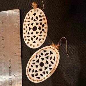 Mother of Pearl cut out drop earrings